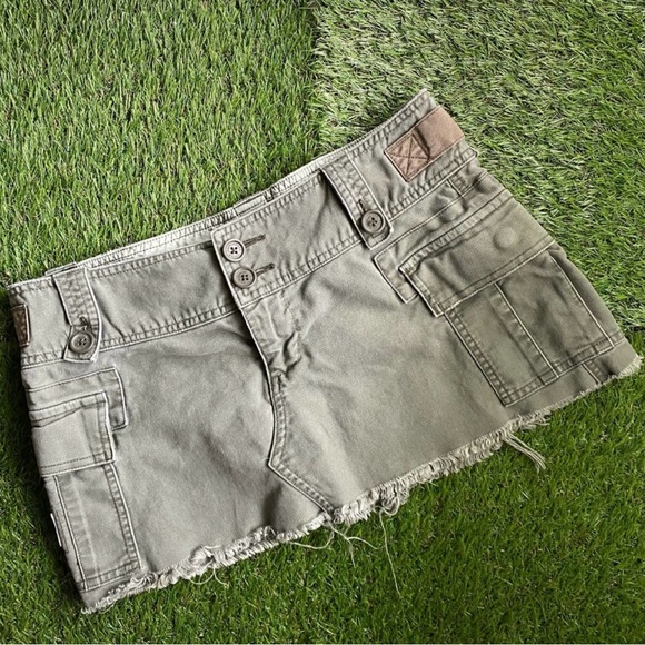 Green Abercrombie & Fitch Mini Skirt